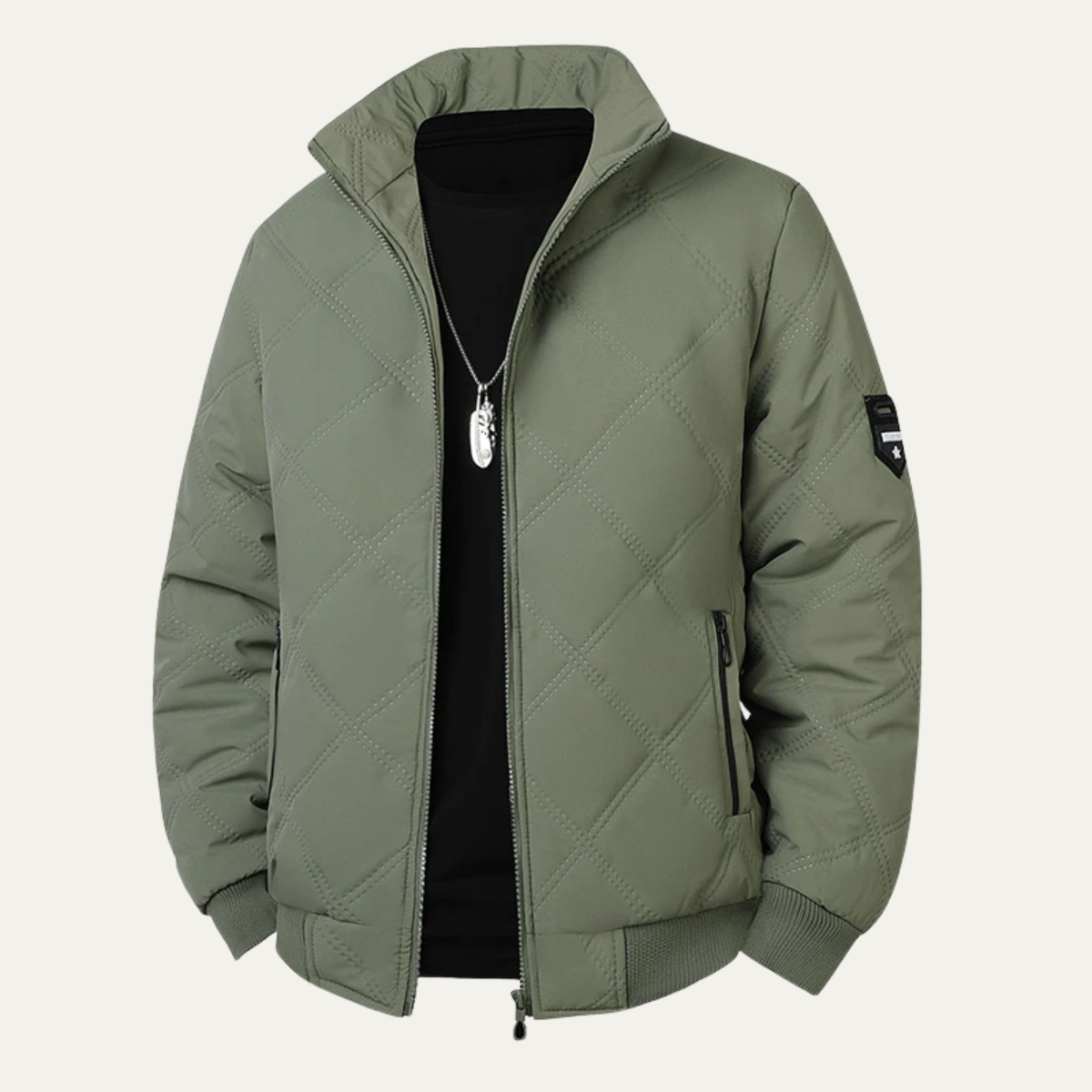 Warm Men's Quilted Stand Collar Winter Jacket