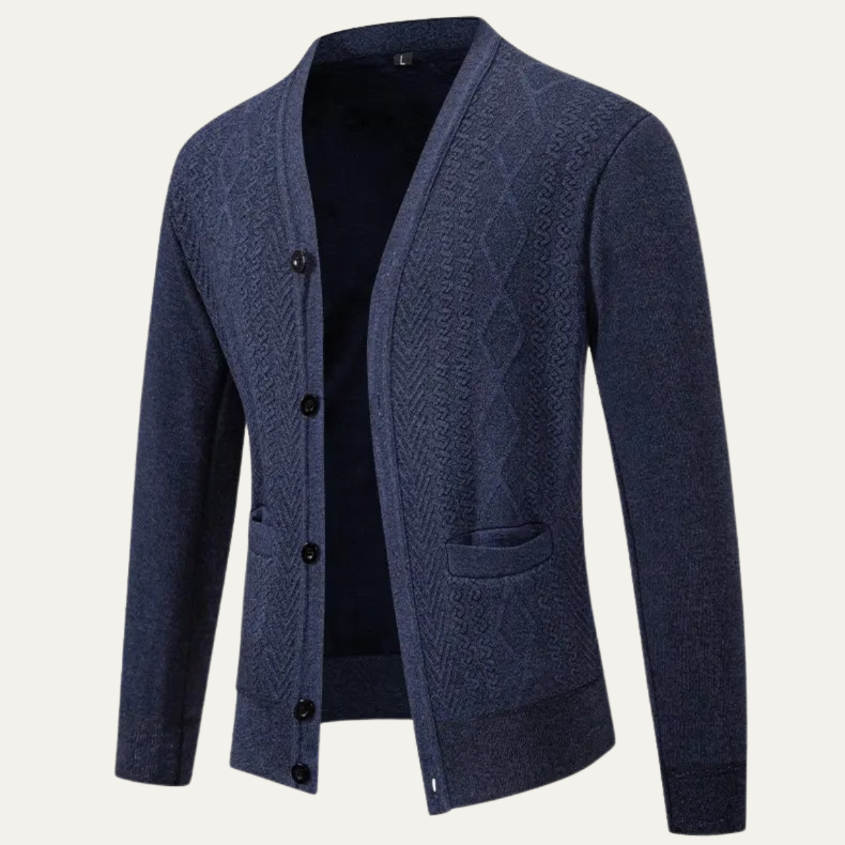 Men's Cozy Crew Neck Pocket Cardigan Sweater
