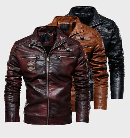 Men's Classic Biker Fake Leather Jacket