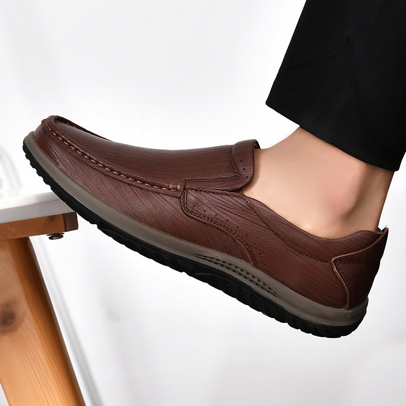 Real Leather Slip On Shoes