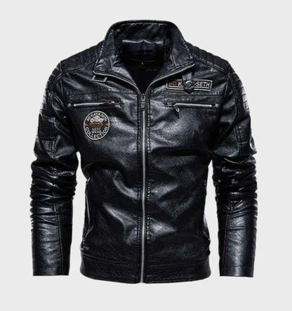 Classic Mens Leather Jacket Modern Biker Style