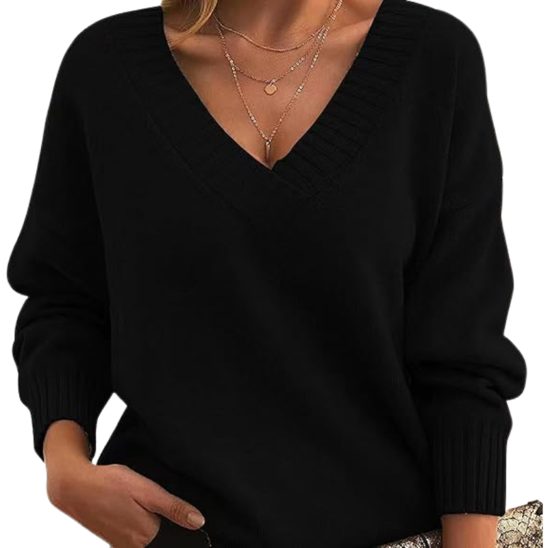 Cozy Ladies V-Neck Cashmere Jumper
