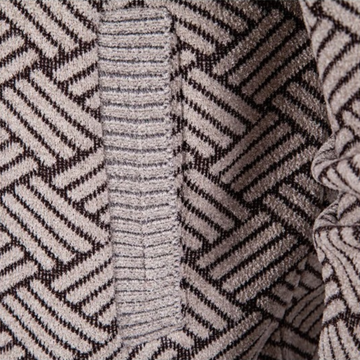 Men's Classic Knit Pattern Jacket with Stand Collar