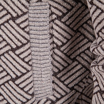 Men's Classic Knit Pattern Jacket with Stand Collar