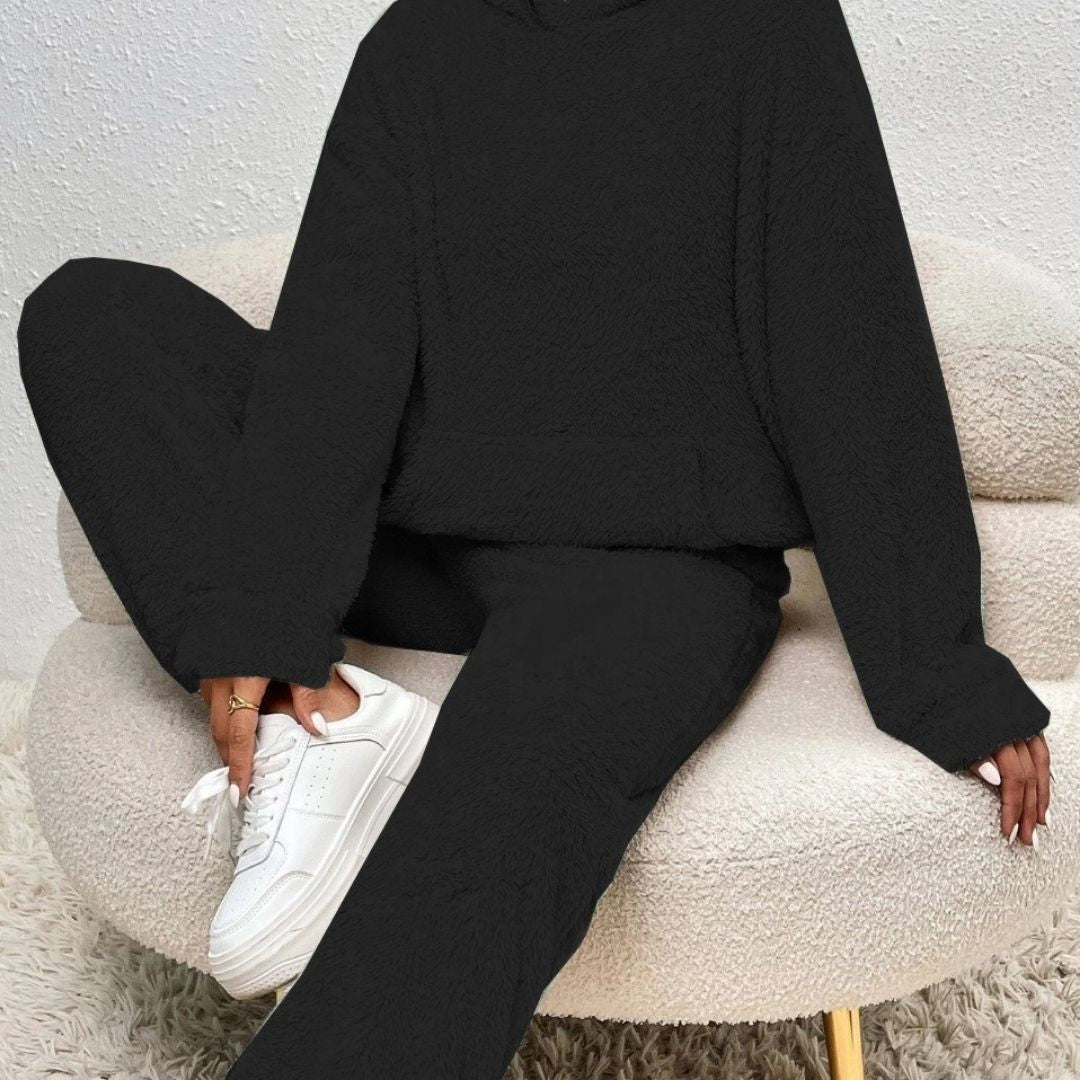 Cozy Ladies Fleece Jogger Suit Set
