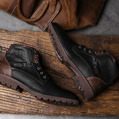 Rugged Men's Classic Leather Ankle Boots