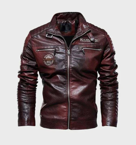 Classic Mens Leather Jacket Modern Biker Style