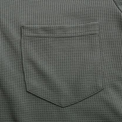 Relaxed Fit Men's Waffle Knit Casual Shirt