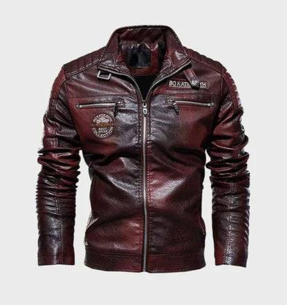 Men's Classic Biker Fake Leather Jacket