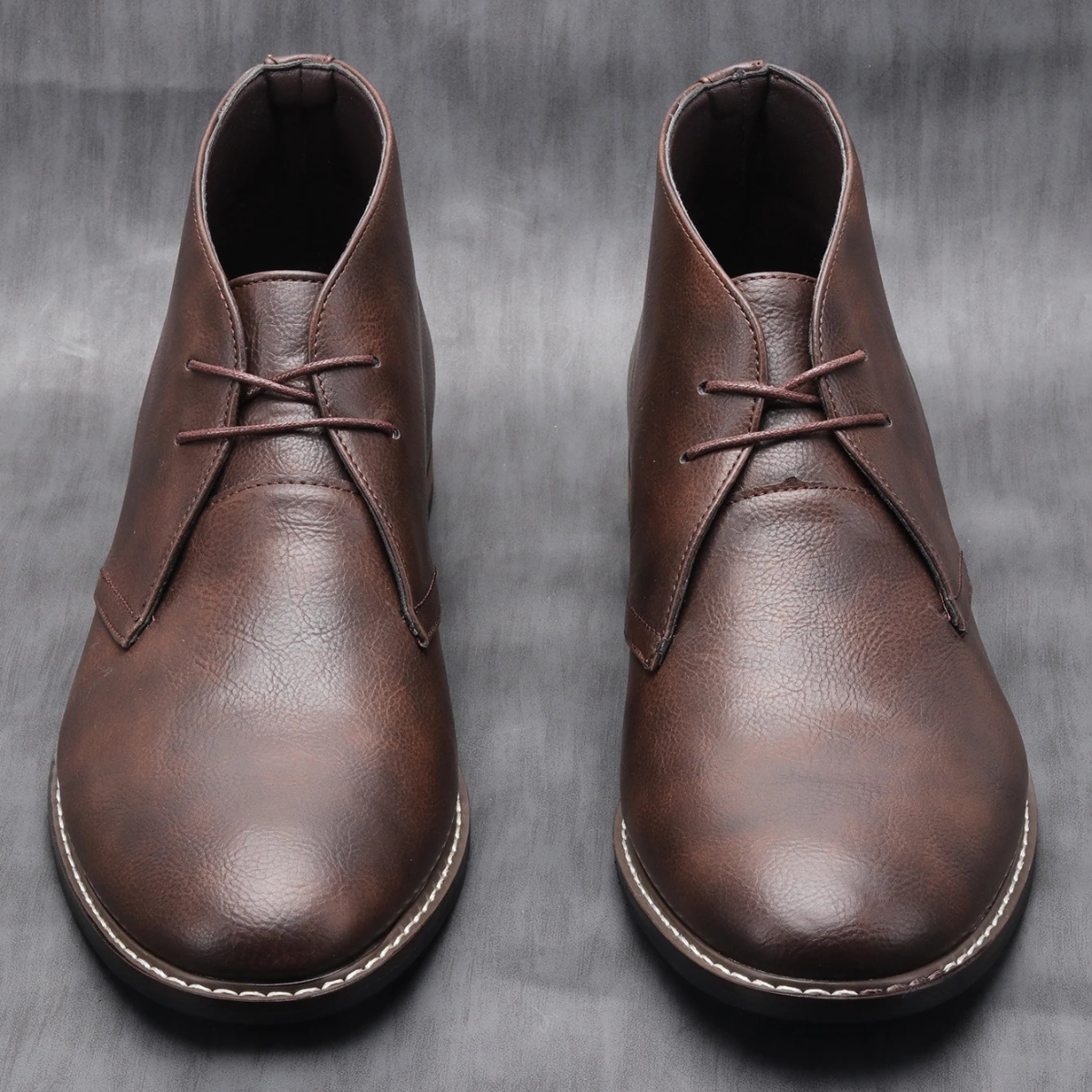 Rustic Men's Classic Brown Leather Ankle Boots