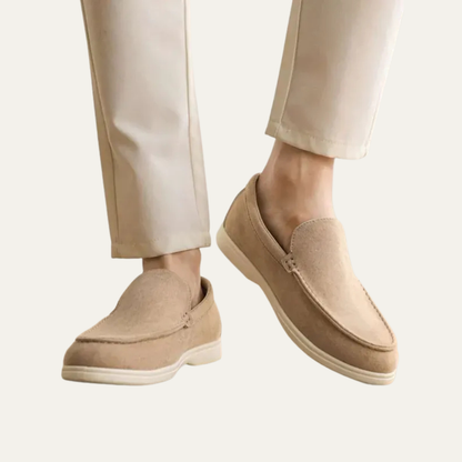 Men's Simple Leather Slip On Loafers Shoes
