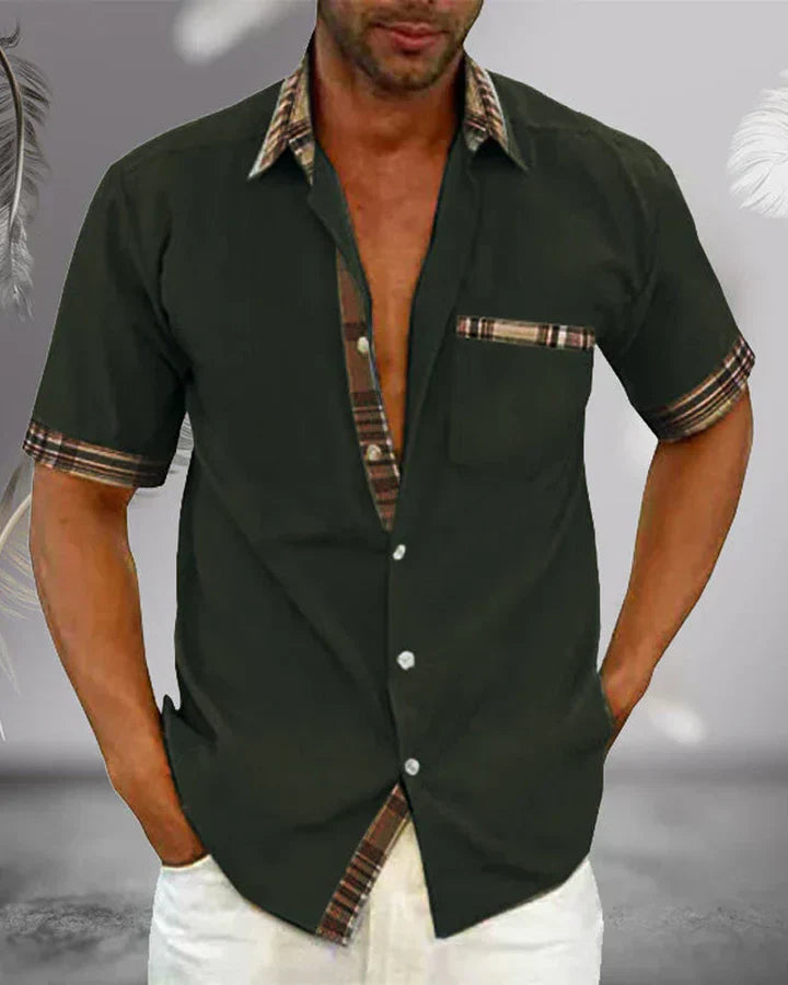 Stylish Shirt with Contrast Trim and Slim Fit