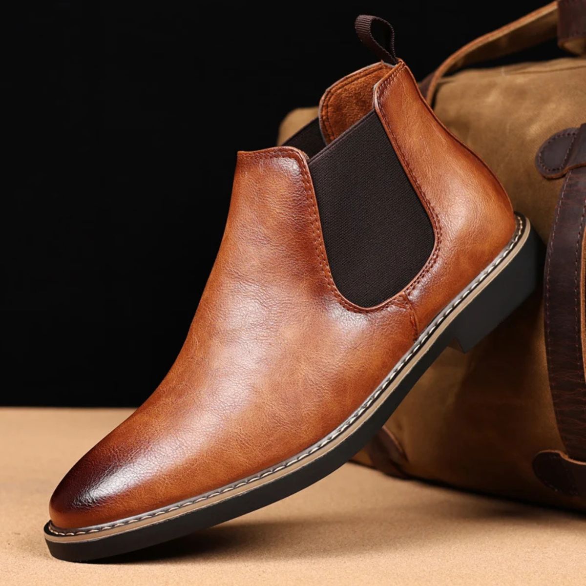 Classic Men's Genuine Leather Ankle Boots