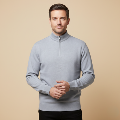 Classic Mens Quarter Zip Sweater
