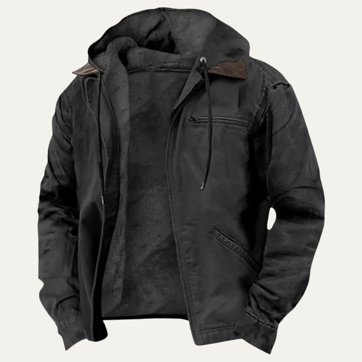 Men's Slim Water Resistant Fleece Hoodie Jacket - OutfitLondon
