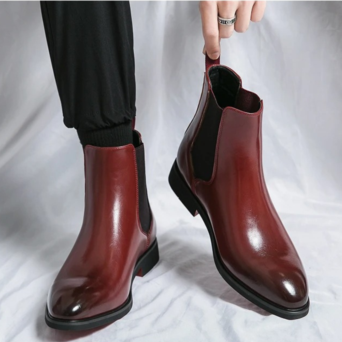 Brown Leather Mens Classic Ankle Boots
