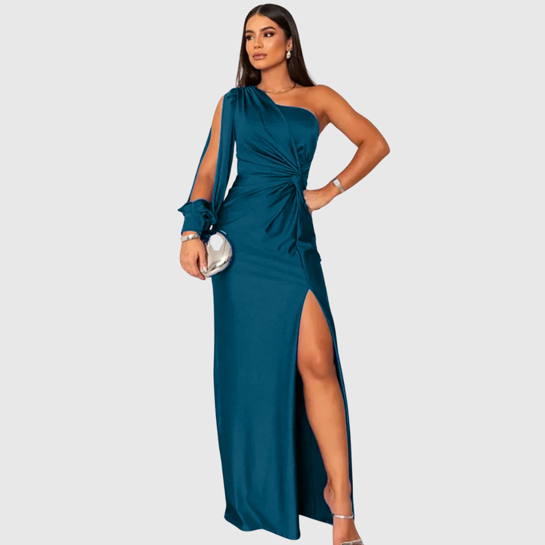 Elegant Single Shoulder Formal Dress - OutfitLondon
