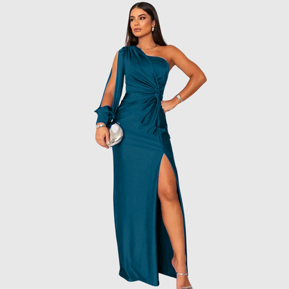 Elegant Single Shoulder Formal Dress - OutfitLondon