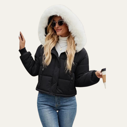 Short Puffy Winter Coat for Women