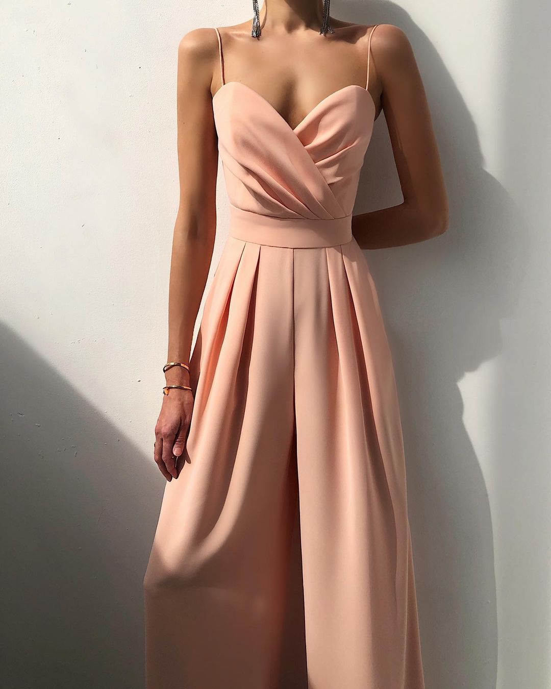 Women's Elegant V Neck Loose Jumpsuit