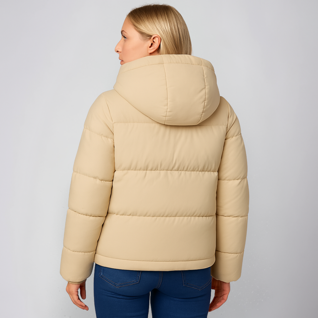 Warm Women's Parka Coat with Lace Details