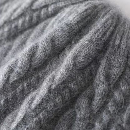 Warm Mens Ribbed Cashmere Hat