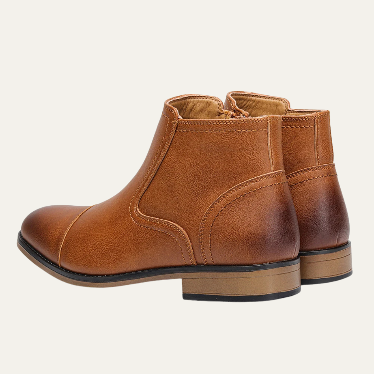 Stylish Men's Leather Zip Up Ankle Boots