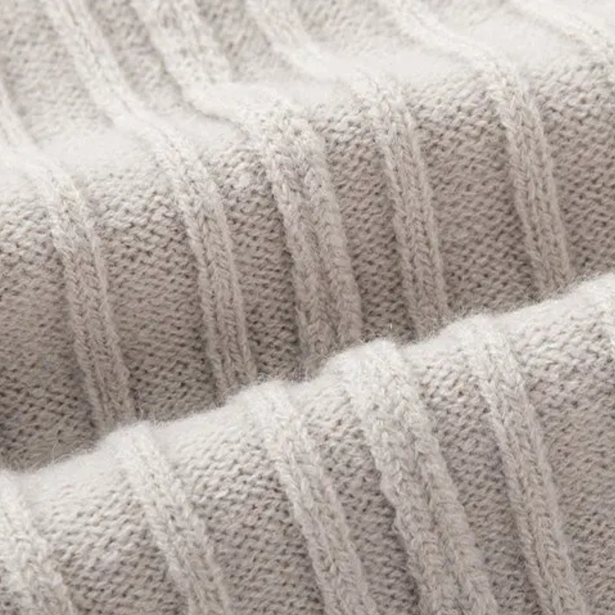 Warm Crew Neck Ribbed Knit Half Zip Sweater