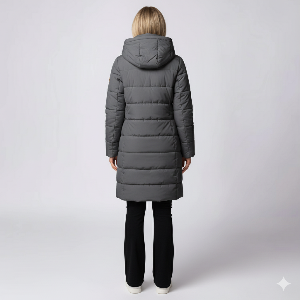 Warm Padded Women's Parka Coat with Hood
