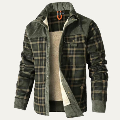Warm Plaid Flannel Shirt Jacket for Men