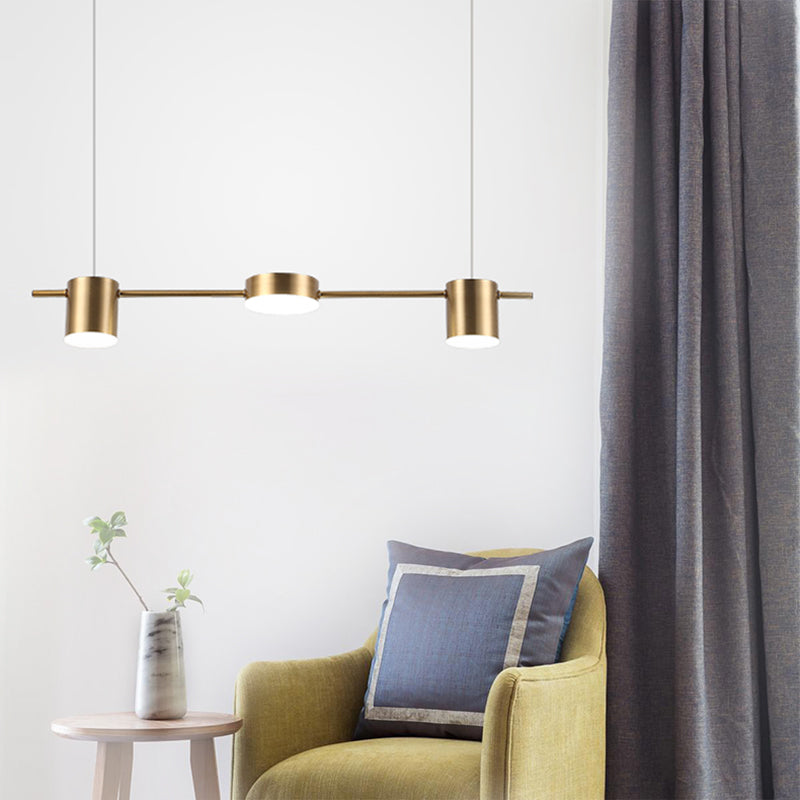 Sleek Gold Pendant Light Fixture, 3-5 Bulbs