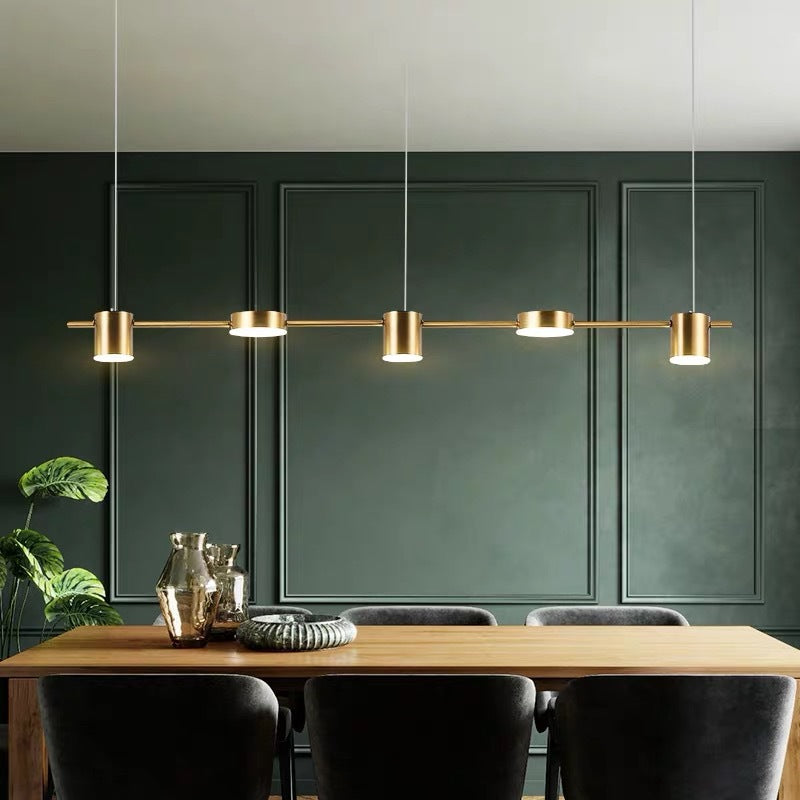Sleek Gold Pendant Light Fixture, 3-5 Bulbs - OutfitLondon