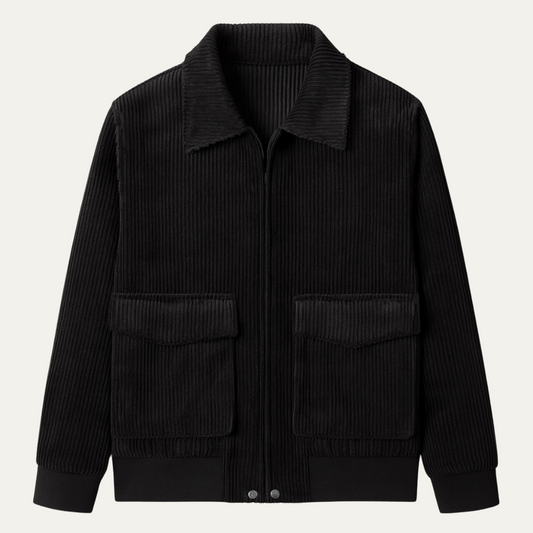 Rugged Mens Cotton Bomber Jacket with Pocket Details - OutfitLondon