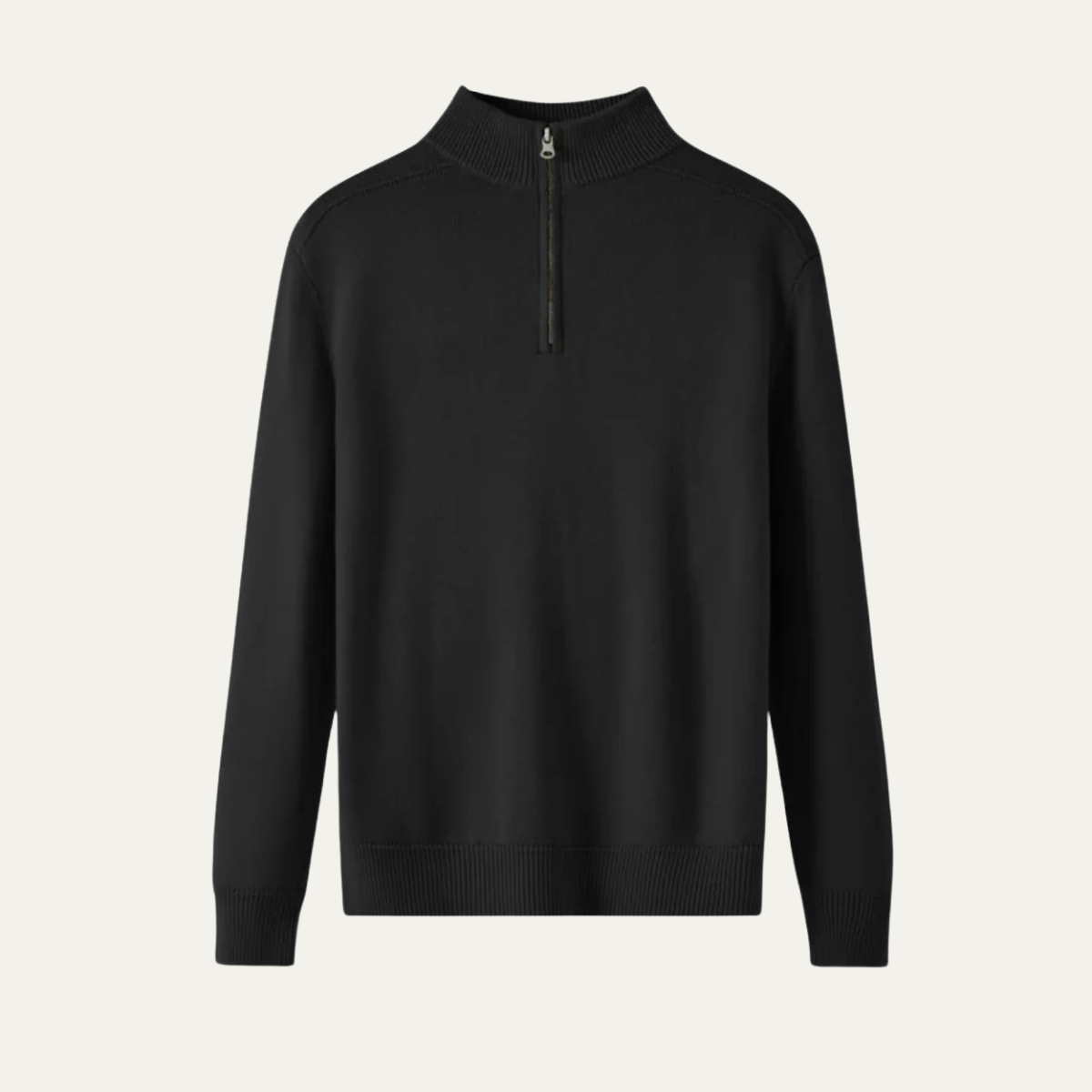 Warm Men's Merino Wool Quarter Zip Sweater - OutfitLondon