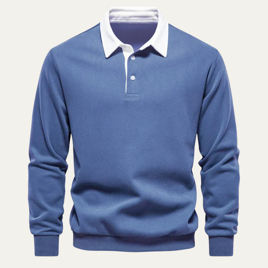 Stylish Men's Long Sleeve Polo Shirt - OutfitLondon