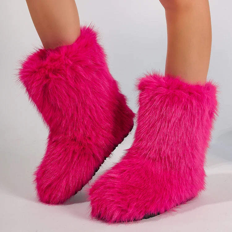 Warm Faux Fur Ankle Boots for Women