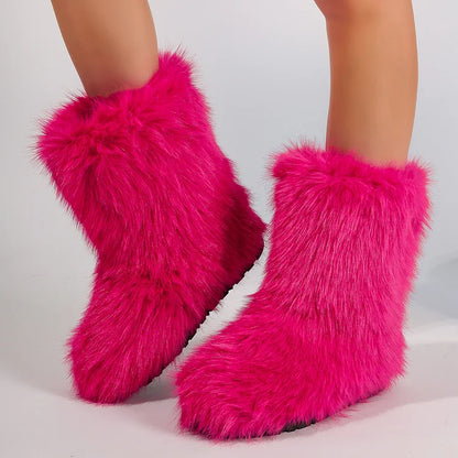 Warm Faux Fur Ankle Boots for Women