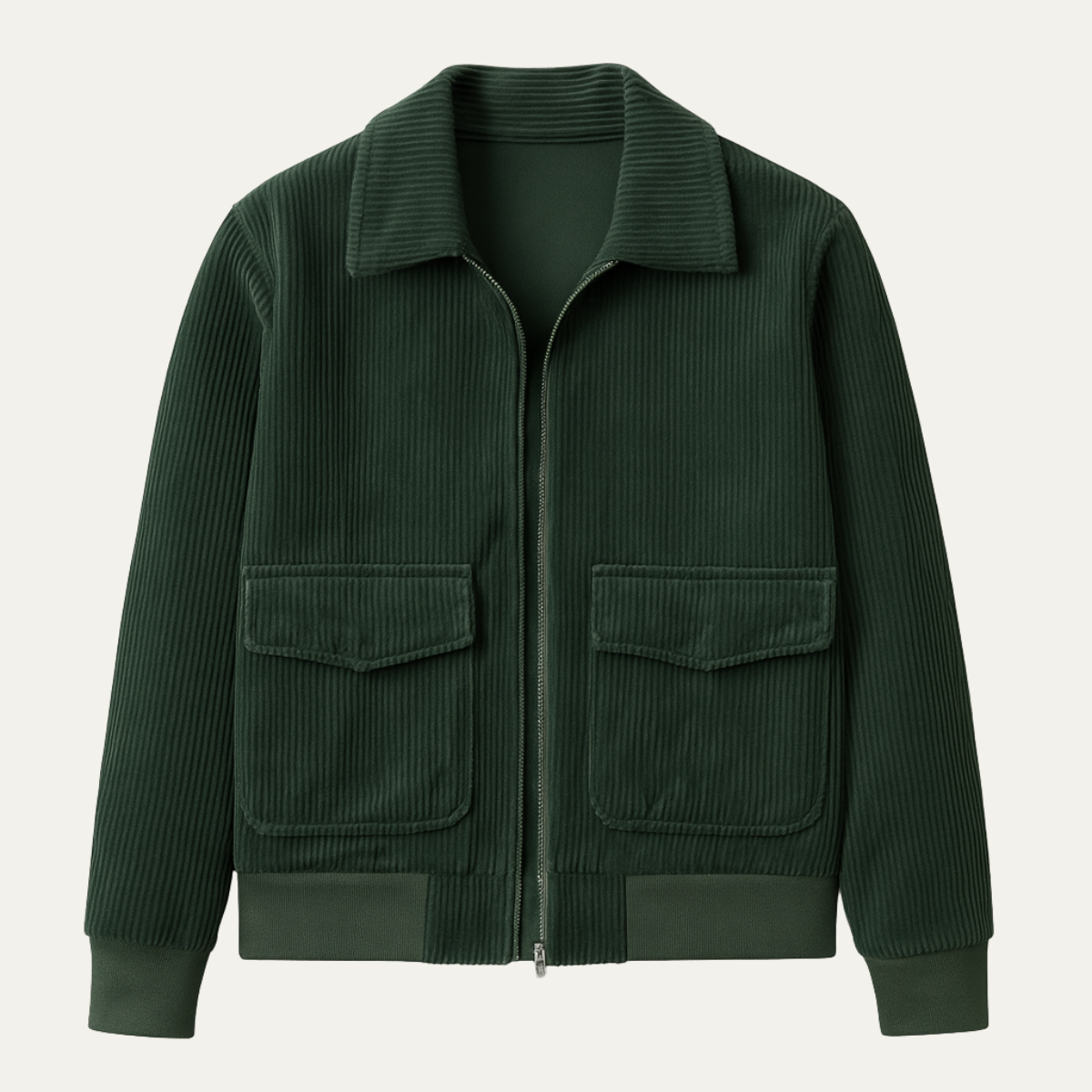 Rugged Mens Cotton Bomber Jacket with Pocket Details