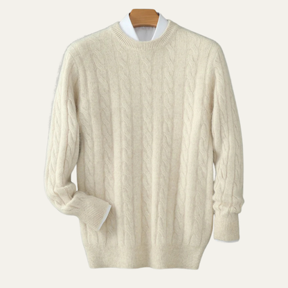 Cozy Men's Warm Crew Neck Wool Sweater
