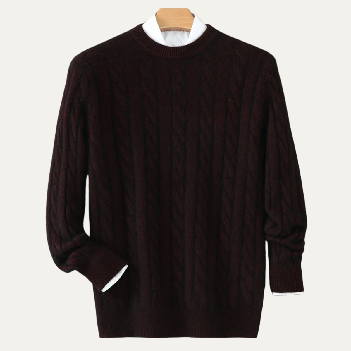 Cozy Men's Warm Crew Neck Wool Sweater