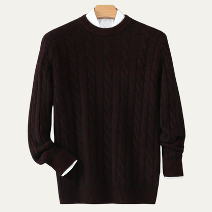 Cozy Men's Warm Crew Neck Wool Sweater