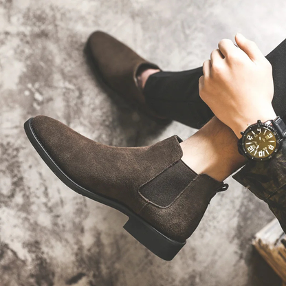 Luxury Men's Suede Chelsea Ankle Boots