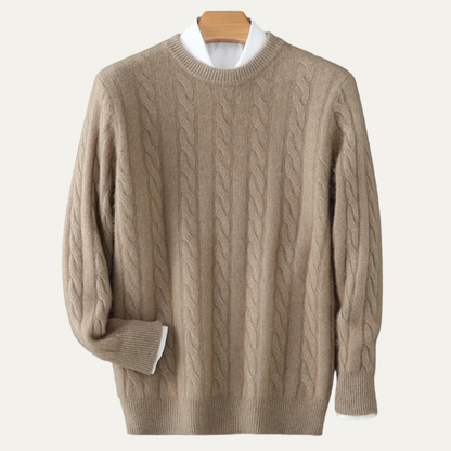 Cozy Men's Warm Crew Neck Wool Sweater