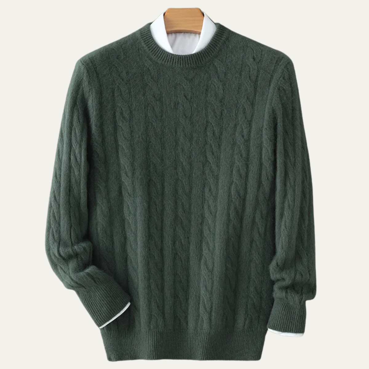 Cozy Men's Warm Crew Neck Wool Sweater