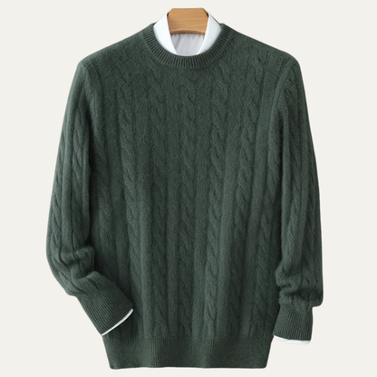 Cozy Men's Warm Crew Neck Wool Sweater