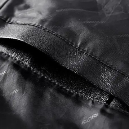 Classic Men's Fitted Leather Office Blazer Jacket