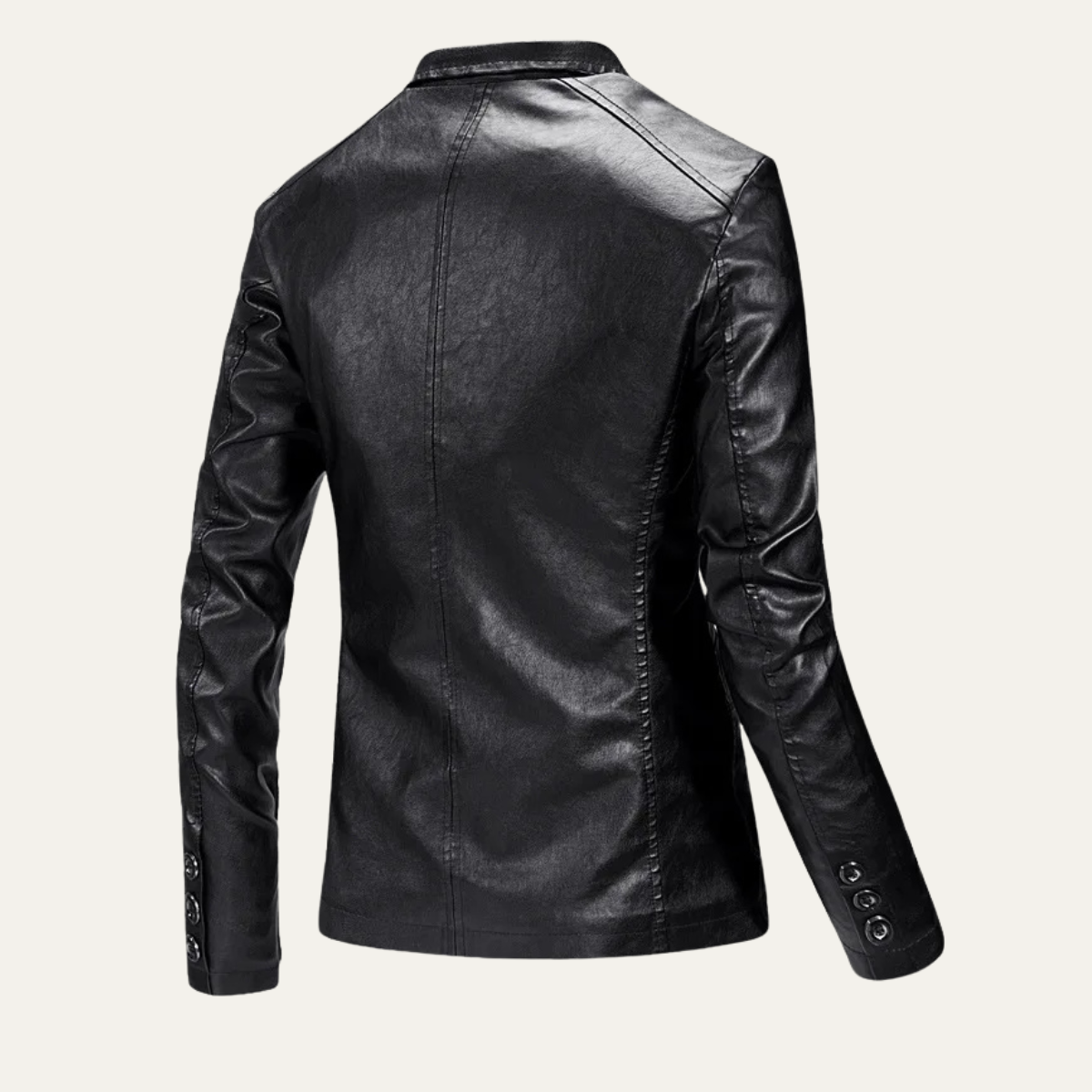 Classic Men's Fitted Leather Office Blazer Jacket