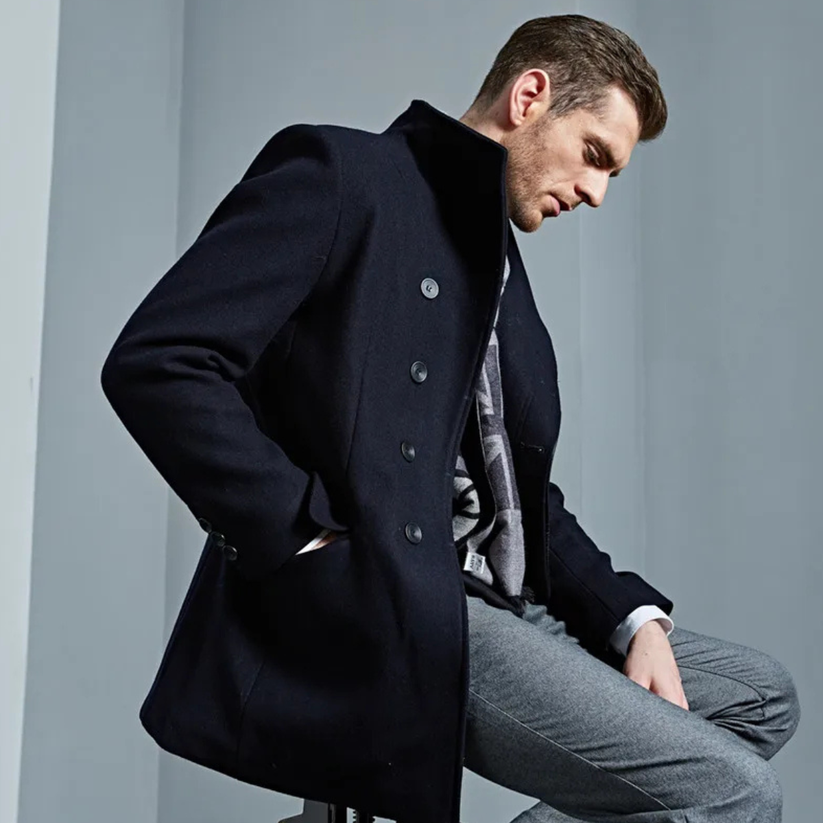 Classic Men's Stylish Single Breasted Coat