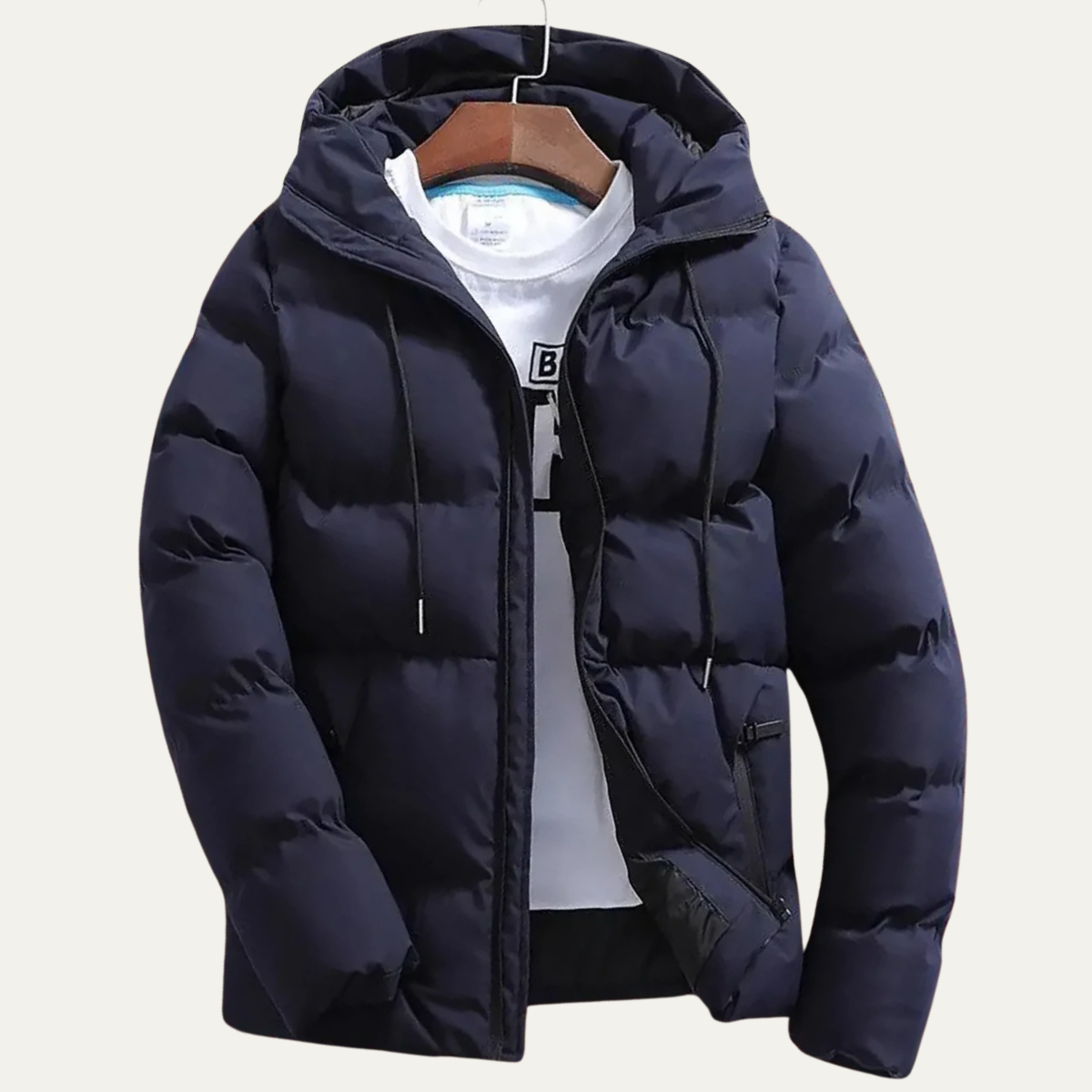 Thermal Men's Black Padded Downfill Winter Coat