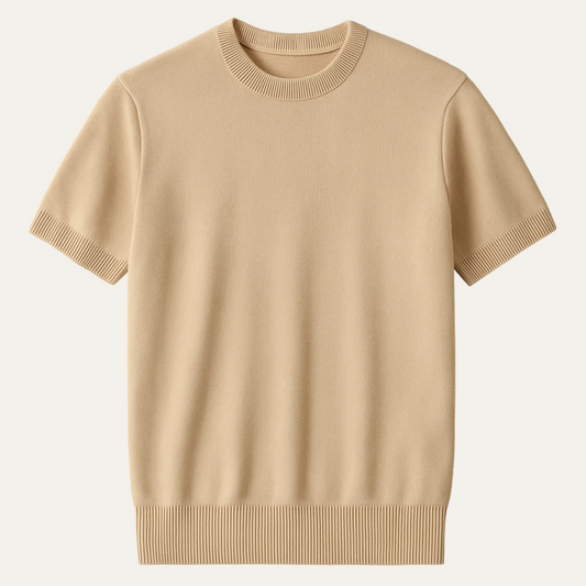 Slim Fit Men's Cashmere Short Sleeve Shirt - OutfitLondon